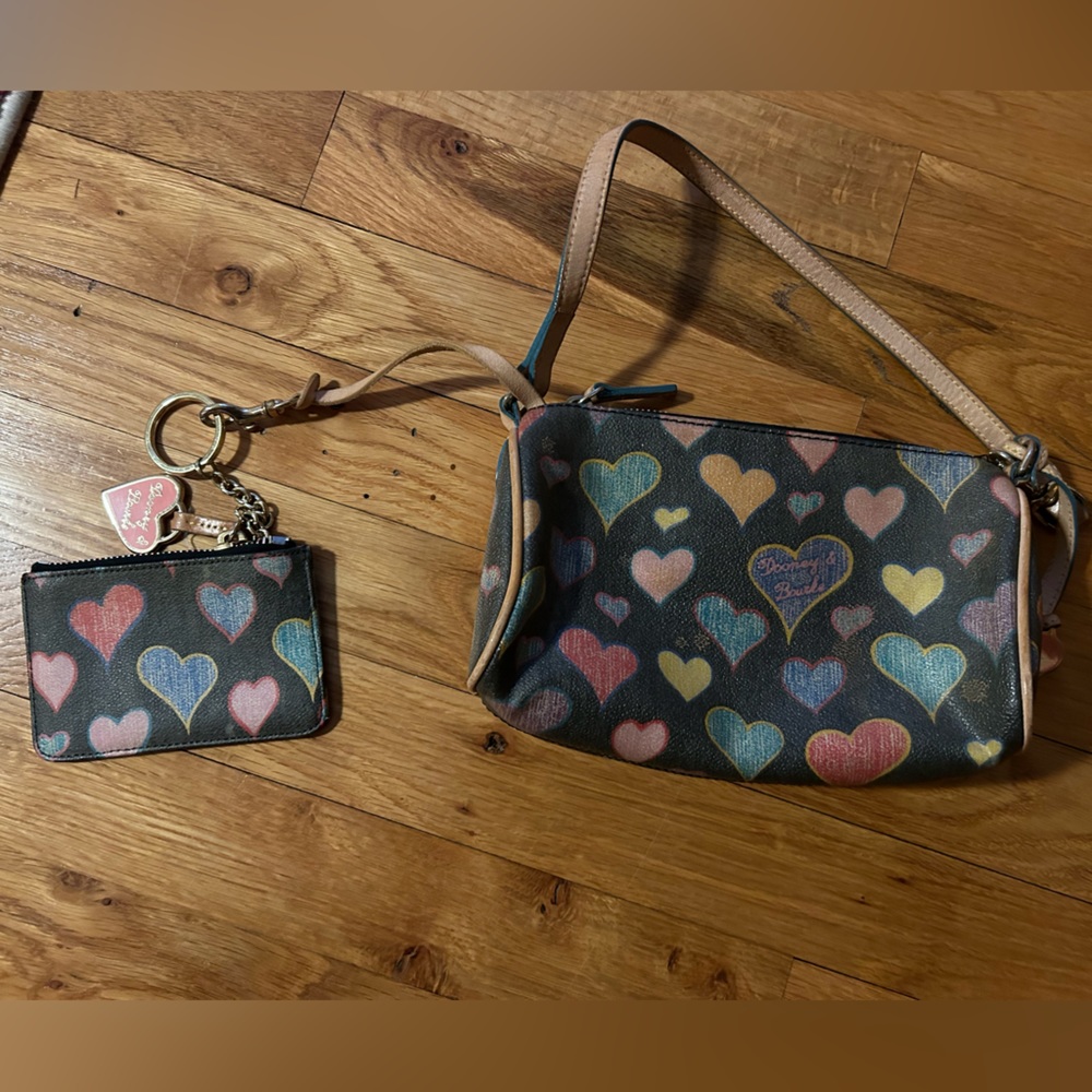 Dooney & Bourke vintage shoulder bag with matching change purse